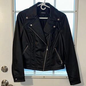 Express Women's Black Leather Moto Jacket